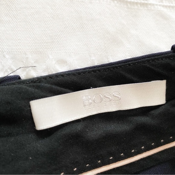 BOSS HUGO BOSS WOMEN'S WOOL BLEND NAVY DIESEL STRASSE DRESS PANTS - 4 - Picture 5 of 9
